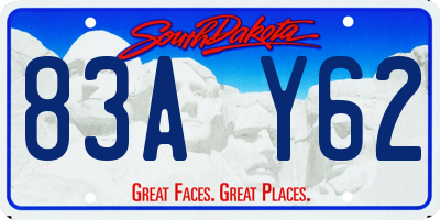 SD license plate 83AY62