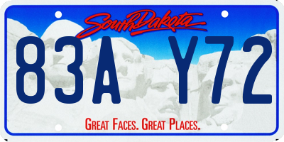 SD license plate 83AY72