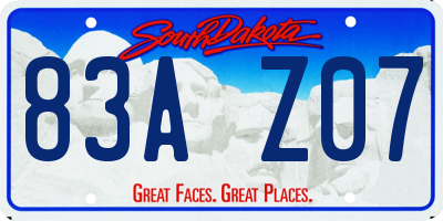 SD license plate 83AZ07
