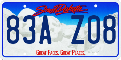 SD license plate 83AZ08