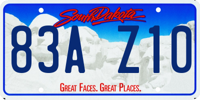 SD license plate 83AZ10
