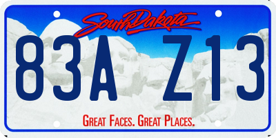 SD license plate 83AZ13