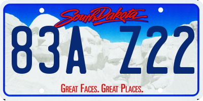 SD license plate 83AZ22