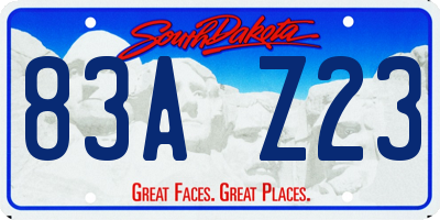 SD license plate 83AZ23