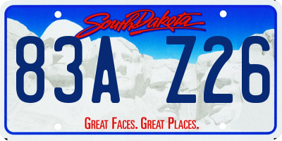 SD license plate 83AZ26