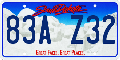 SD license plate 83AZ32