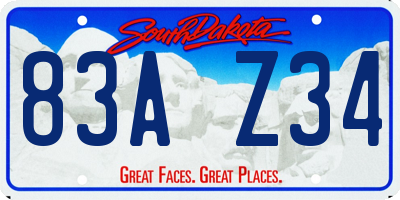 SD license plate 83AZ34