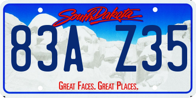 SD license plate 83AZ35