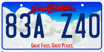 SD license plate 83AZ40