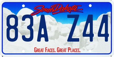 SD license plate 83AZ44