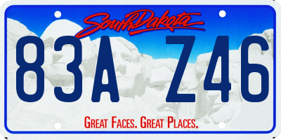 SD license plate 83AZ46