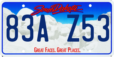 SD license plate 83AZ53