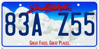 SD license plate 83AZ55