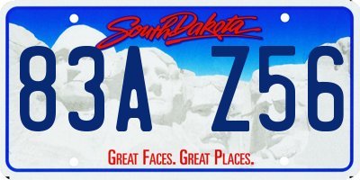 SD license plate 83AZ56
