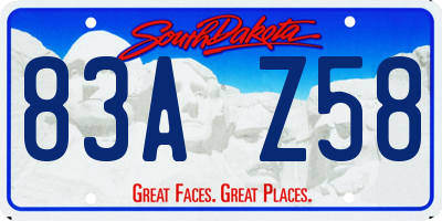 SD license plate 83AZ58