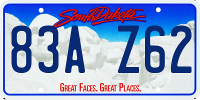 SD license plate 83AZ62