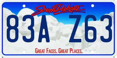 SD license plate 83AZ63