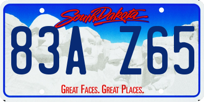 SD license plate 83AZ65