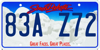 SD license plate 83AZ72