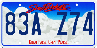 SD license plate 83AZ74
