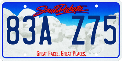 SD license plate 83AZ75