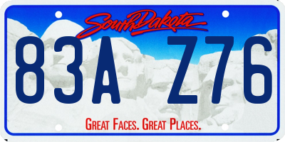 SD license plate 83AZ76