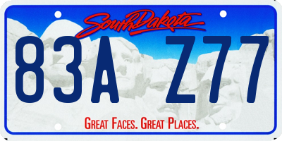 SD license plate 83AZ77