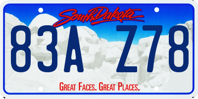 SD license plate 83AZ78
