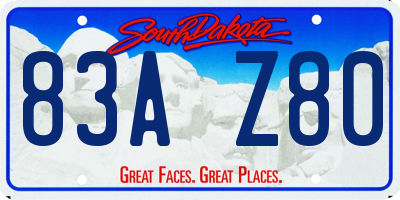 SD license plate 83AZ80