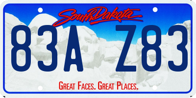 SD license plate 83AZ83