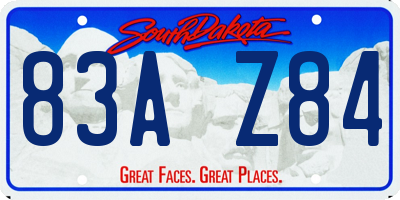 SD license plate 83AZ84