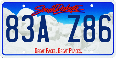 SD license plate 83AZ86