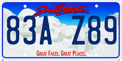 SD license plate 83AZ89