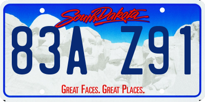 SD license plate 83AZ91