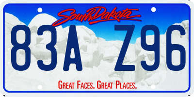 SD license plate 83AZ96