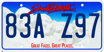 SD license plate 83AZ97