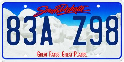 SD license plate 83AZ98