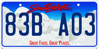 SD license plate 83BA03