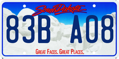 SD license plate 83BA08