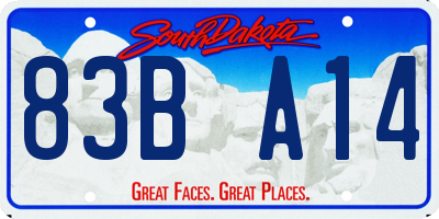SD license plate 83BA14