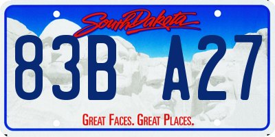 SD license plate 83BA27