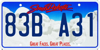 SD license plate 83BA31
