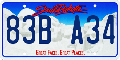 SD license plate 83BA34