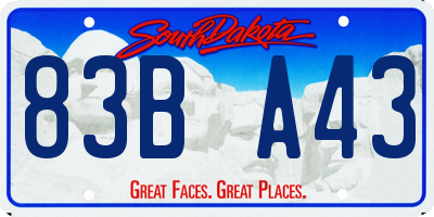 SD license plate 83BA43