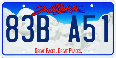 SD license plate 83BA51