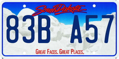 SD license plate 83BA57