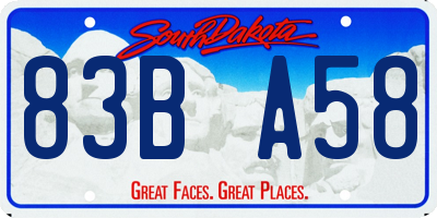 SD license plate 83BA58