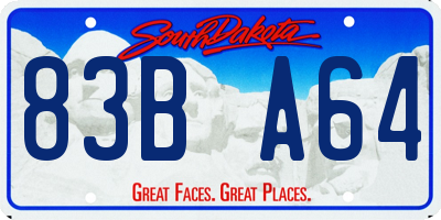 SD license plate 83BA64