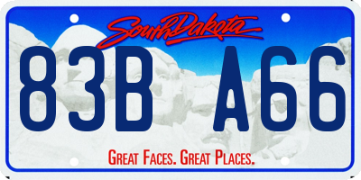 SD license plate 83BA66