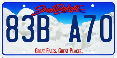 SD license plate 83BA70